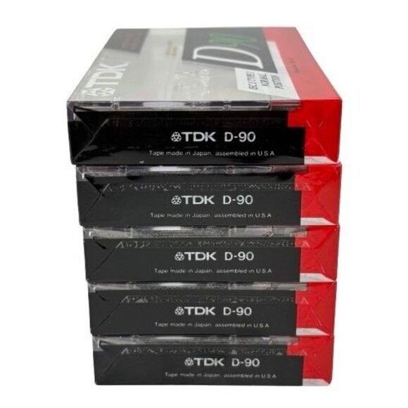 Lot 5 New Sealed TDK D90 Normal Position TYPE I Blank Audio Cassette Tapes 1990 - Picture 2 of 10